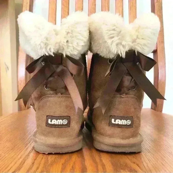 🌈 6/$60, Lamo Audrey, Leather Boots, Caramel, Size 3 - Picture 2 of 10